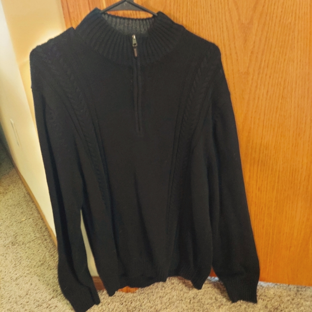Calvin Klein 1/4 Zip Black Sweater size XL